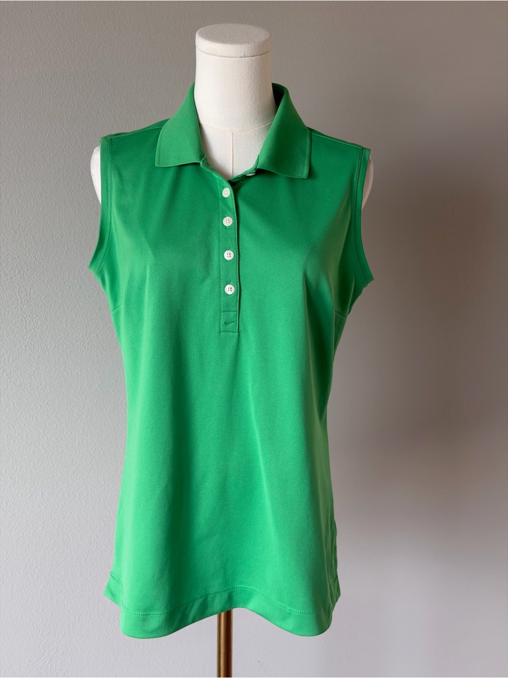 Nike Golf Tout Performance Dri-Fit Sleeveless Green Polo Tank Top Shirt- L